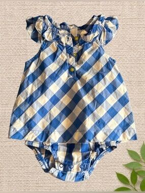 Carter’s Blue/White Checkered Romper - Size 18M
